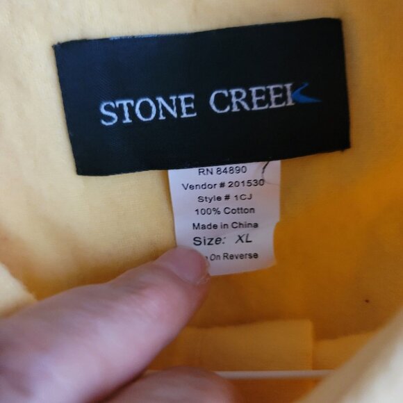 Stone Creel Men's Size XL Yellow Cotton Outdoor Button Up Long Sleeve - Picture 4 of 4